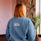 Denim Blue SASSY Crewneck block letters